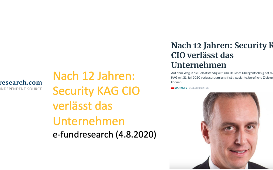 Nach 12 Jahren: Security KAG CIO verlässt das Unternehmen