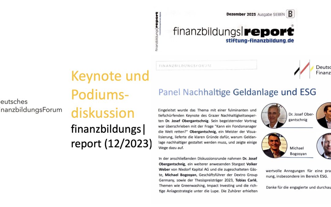 Deutsche Finanzbildungswoche: Keynote Dr. Josef Obergantschnig